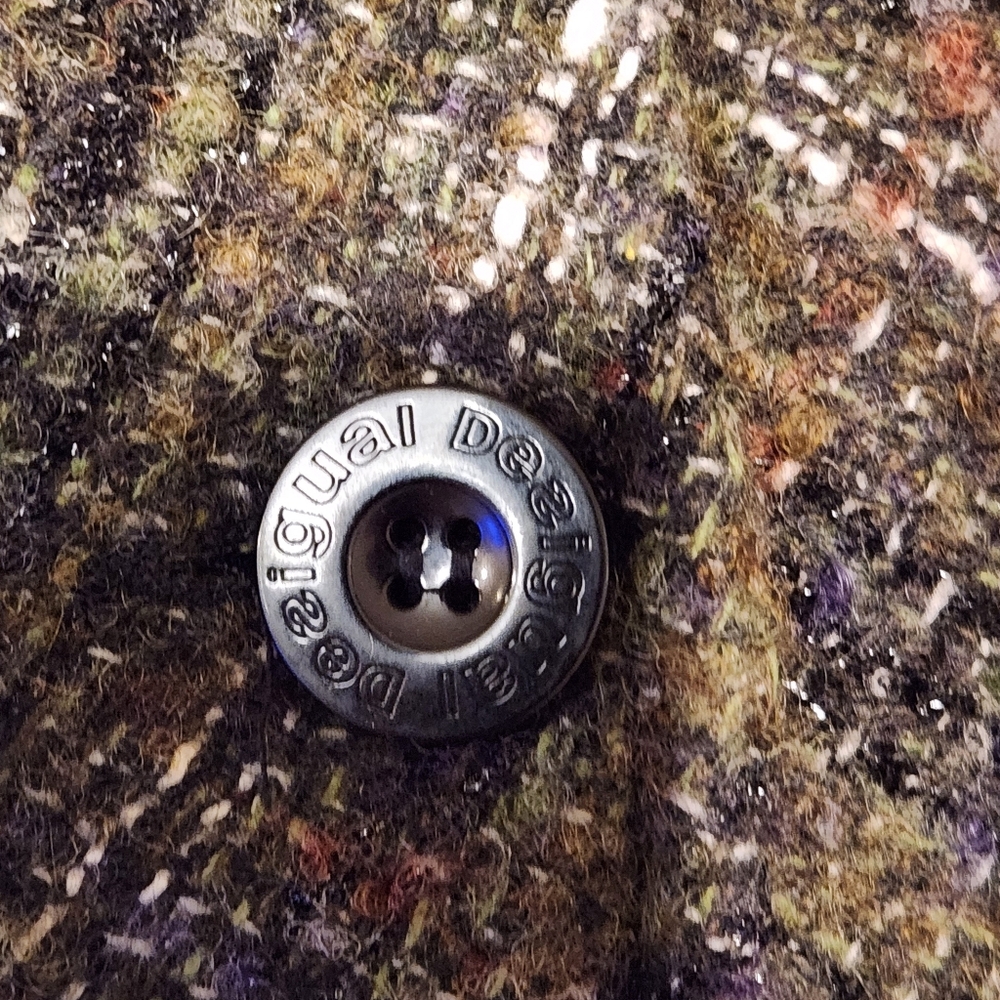 Desigual wool coat size 44 or Large gray/brown with subtle black metallic thread - Picture 9 of 14